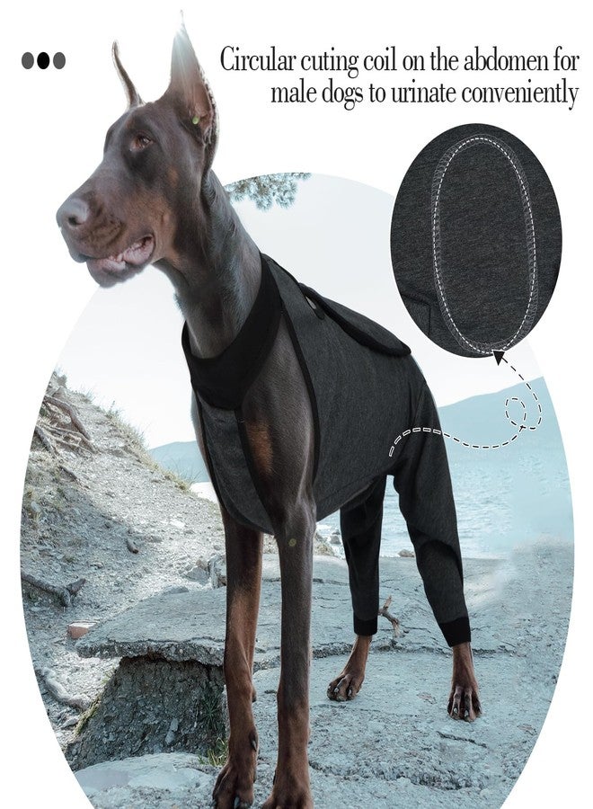 ROZKITCH Dog Surgery Leg Sleeve Rear Legs, Male Female Pet Prevent Licking Wound Elbow Knee Protector, Dog Recovery Suit Cone Collar Alternative Pants Shirt for Wound Heal Wrap Grey L - Image 5